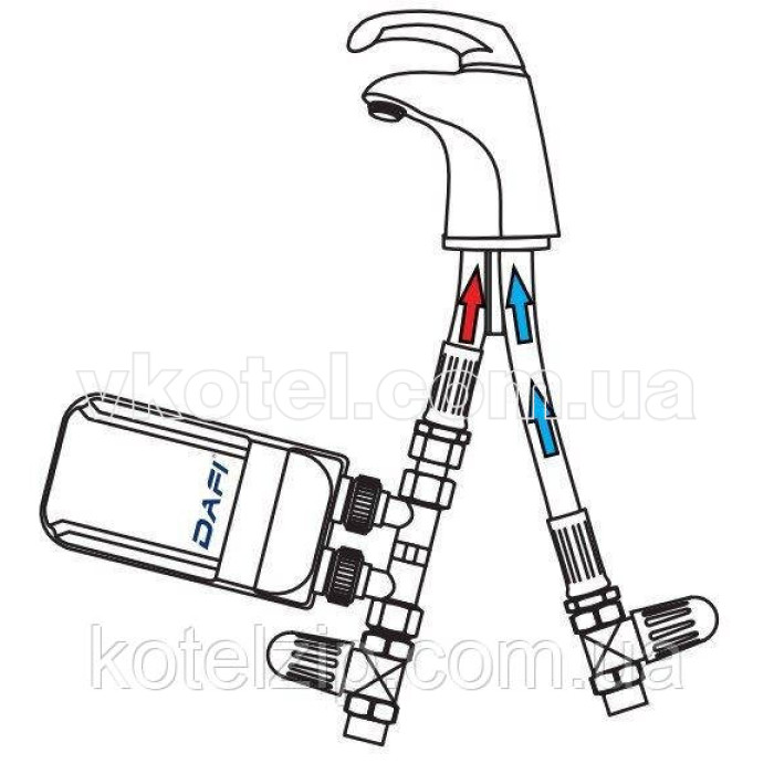 Проточний водонагрівач Dafi 5,5 kW 230W 50Hz