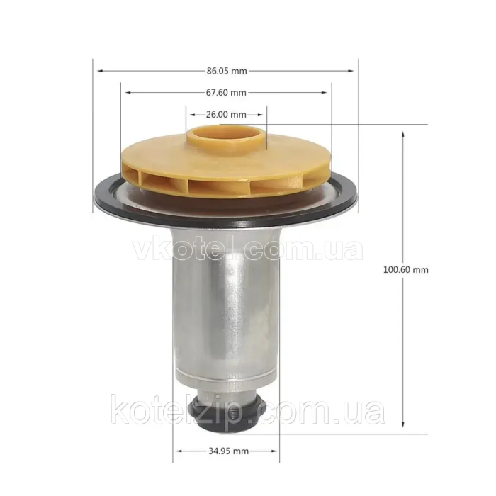 Ротор насоса Wilo с обратным вращением для Bosch, Protherm 87186481810, 0020197548