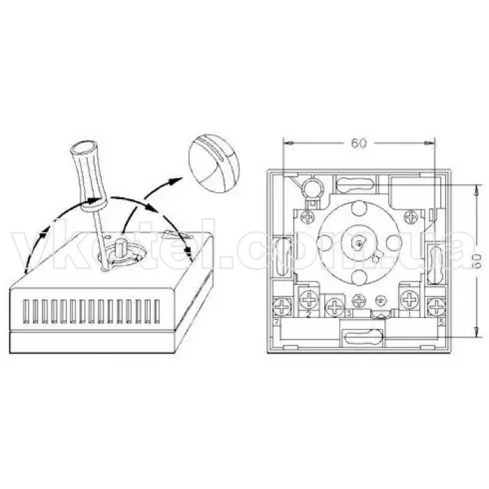 Термостат комнатный механический Cewal RQ 01 FROST