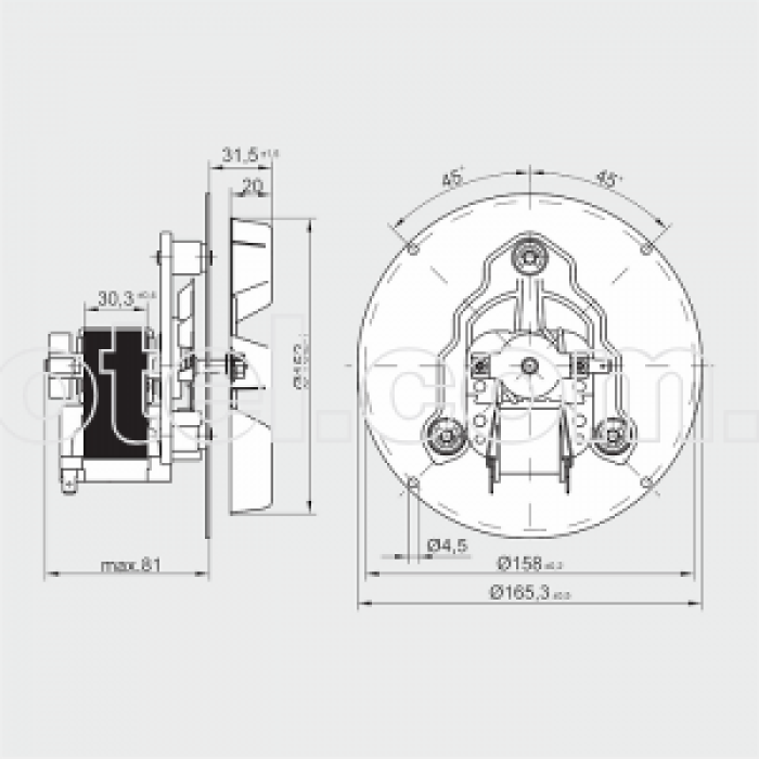 Димосос, вентилятор RR152 - 3030LH