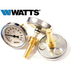Термометр биметаллический WATTS TB-63/50 с погружной гильзой