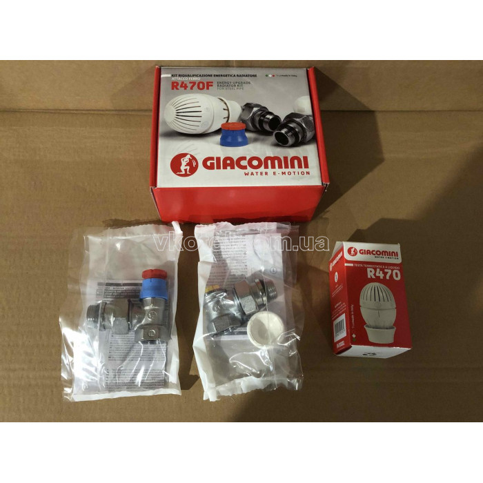 Комплект кранов с термостатической головкой Giacomini 1/2" R470Fx033 угловой