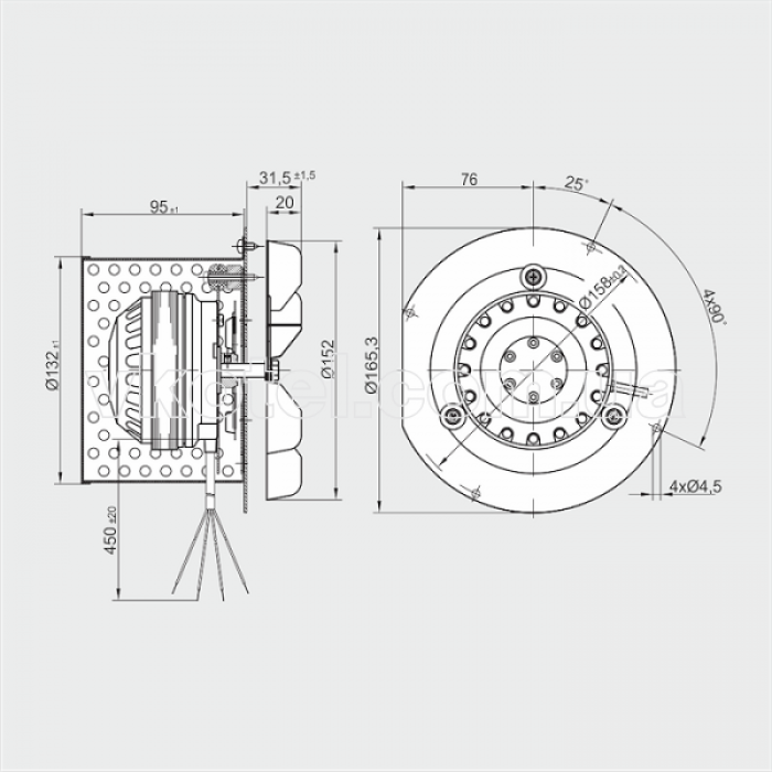 Димосос, вентилятор R2E 150-AN91