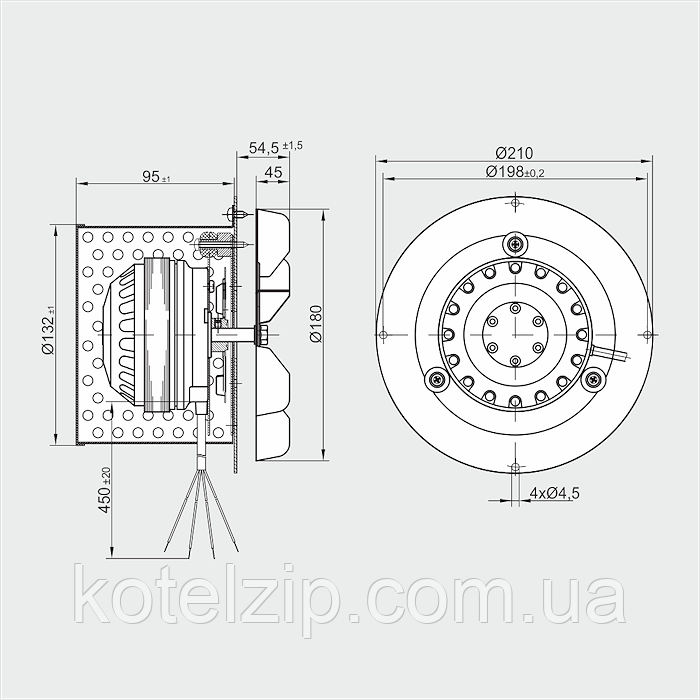 Димосос, вентилятор MplusM R2E 180 CG 82-05