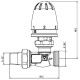 Регулятор-обмежувач температури HERZ, RTL прямий 1/2 (1920123) для теплої підлоги