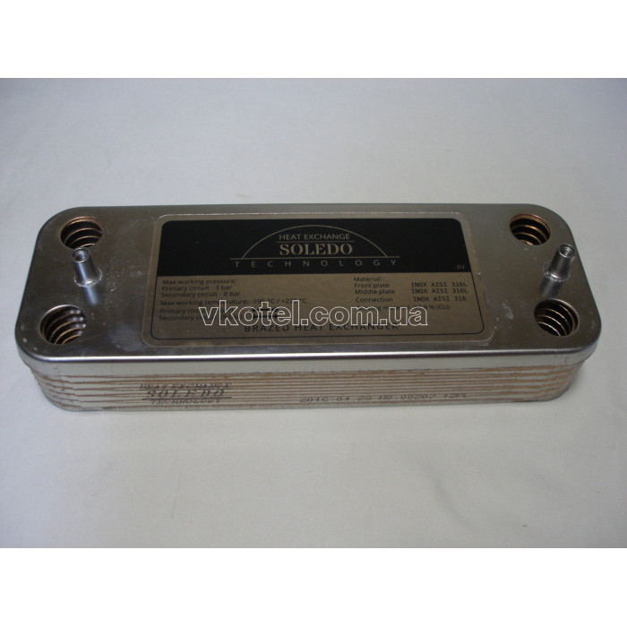 Теплообменник ГВС вторичный пластинчатый SAUNIER DUVAL Thema Classic, Combitek, Isotwin 12 пл. S1005800