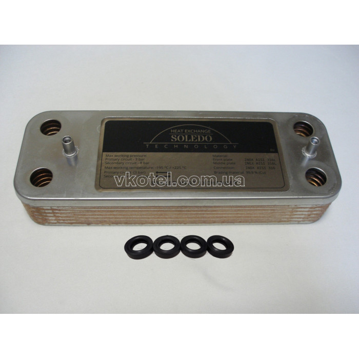 Вторинний пластинчастий теплообмінник ГВП Baxi/Westen. На всі моделі. 12 пл. Art. 5686670