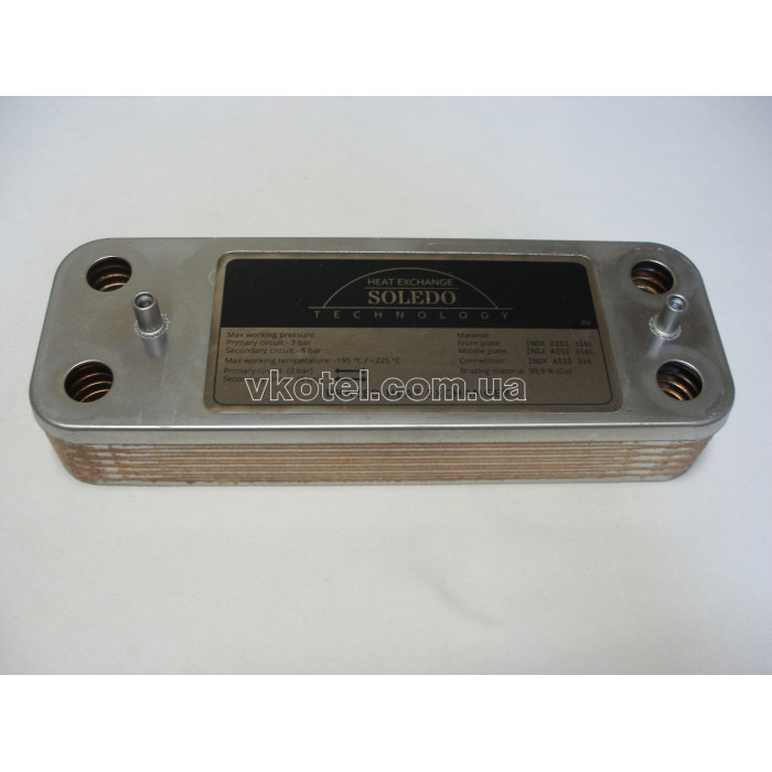 Вторинний пластинчастий теплообмінник ГВП Baxi/Westen. На всі моделі. 12 пл. Art. 5686670