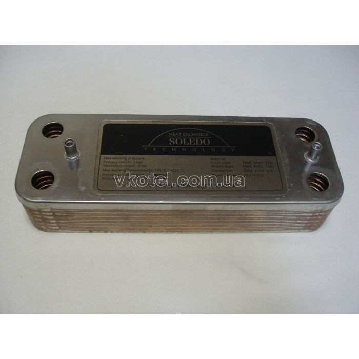 Вторинний пластинчастий теплообмінник ГВП Baxi/Westen. На всі моделі. 14 пл. Art. 5686680