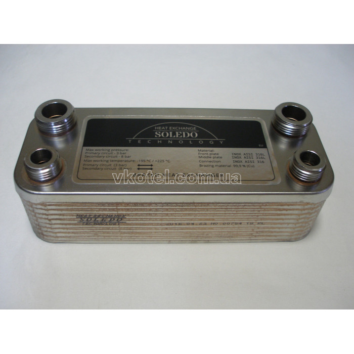 Теплообменник ГВС вторичный пластинчатый Hermann Thesi 23 E/24 SE/28 SE/30 SE. 18 пл. Art. 15004403