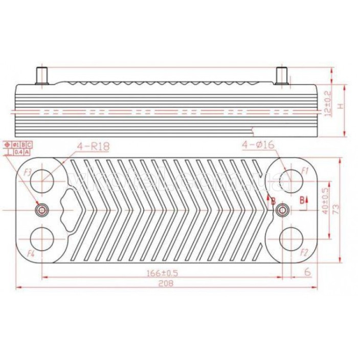 Теплообменник ГВС вторичный пластинчатый Protherm Тигр (Tiger) v12. Art. 0020025294