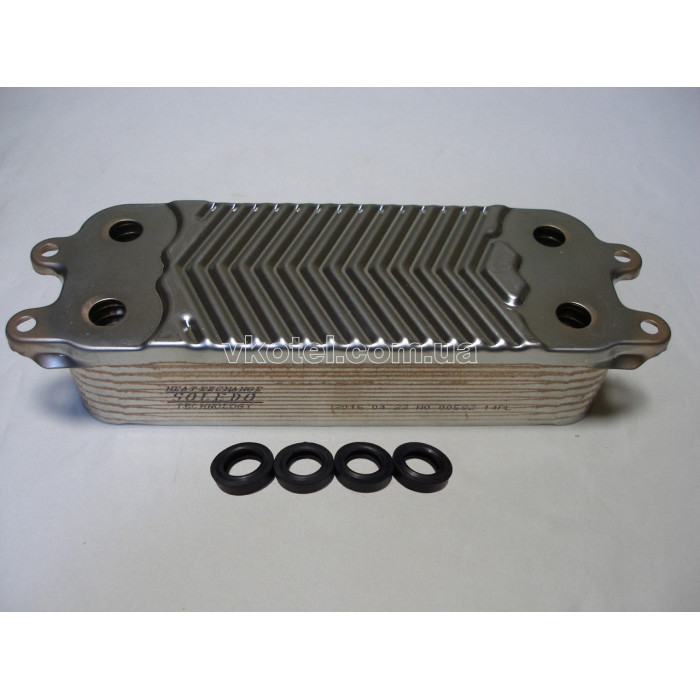 Вторинний пластинчастий теплообмінник ГВП Vaillant Atmo/Turbo Tec/Pro, mini, R1. 14 пл. Art. 0020020018