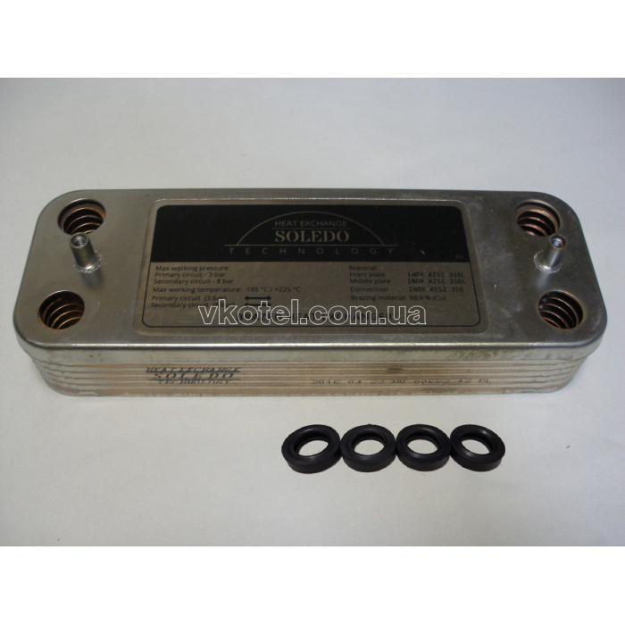 Теплообмінник ГВП (10 пластин) вторинний пластинчастий Protherm Lynx 24/28 kW Art. D003202285, 0020119605