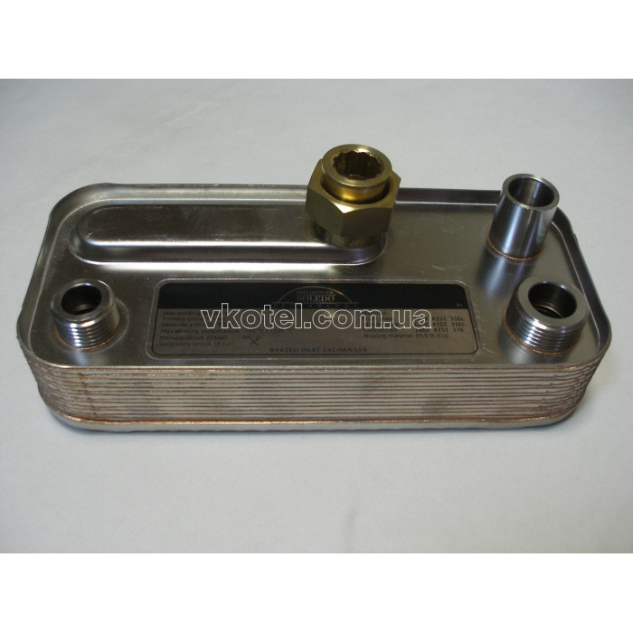 Теплообменник ГВС вторичный пластинчатый 15 пл. Nobel (c ручками) ART. 53430