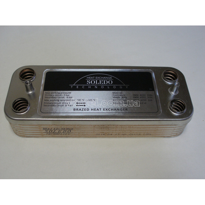 Теплообменник ГВС вторичный пластинчатый Zoom Master BF/Expert BF 18-24 kw (G20) с буртом Aa1011000