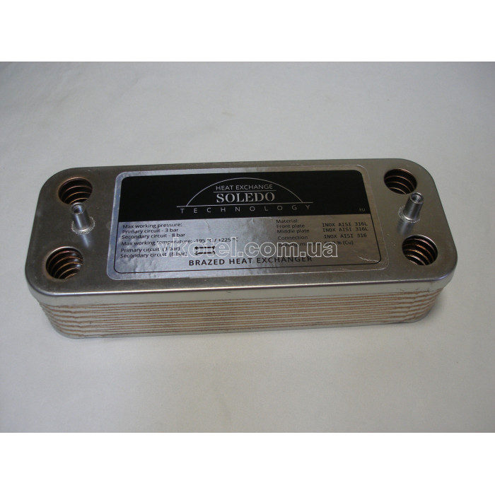 Вторинний пластинчастий теплообмінник ГВП Sime Brava ONE, Brava Slim 25, 30 BF/OF. 14 пл. Art. 6265656