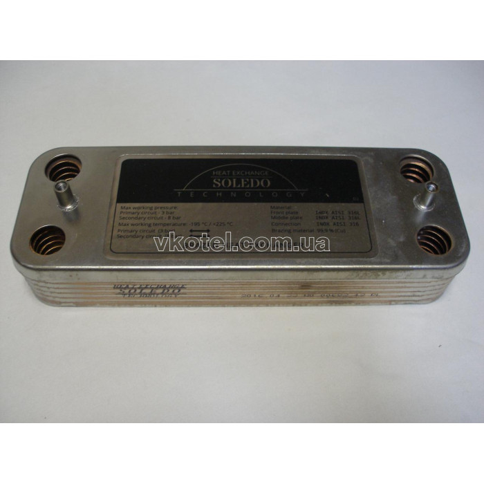 Теплообменник ГВС вторичный пластинчатый Ariston Microgenus 12 пл. Art. 571646