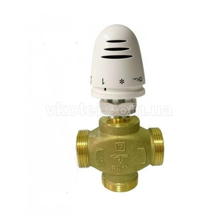 Трехходовый термостатический распределительный клапан DN32 (1 1\2") 1776141 + головка Herz mini HERZ