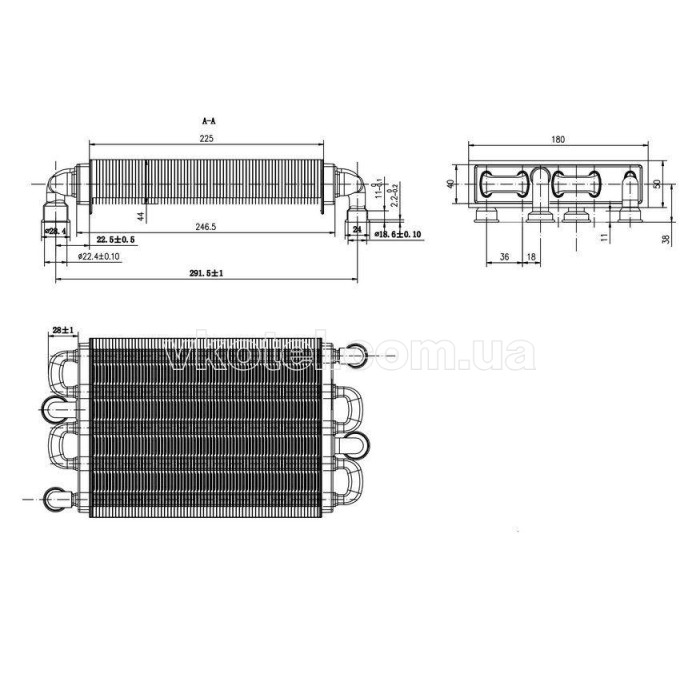 Теплообмінник Ferroli DomiProject C24D, F24D, FerEasy C24D, F24D - 39841310, 39837660