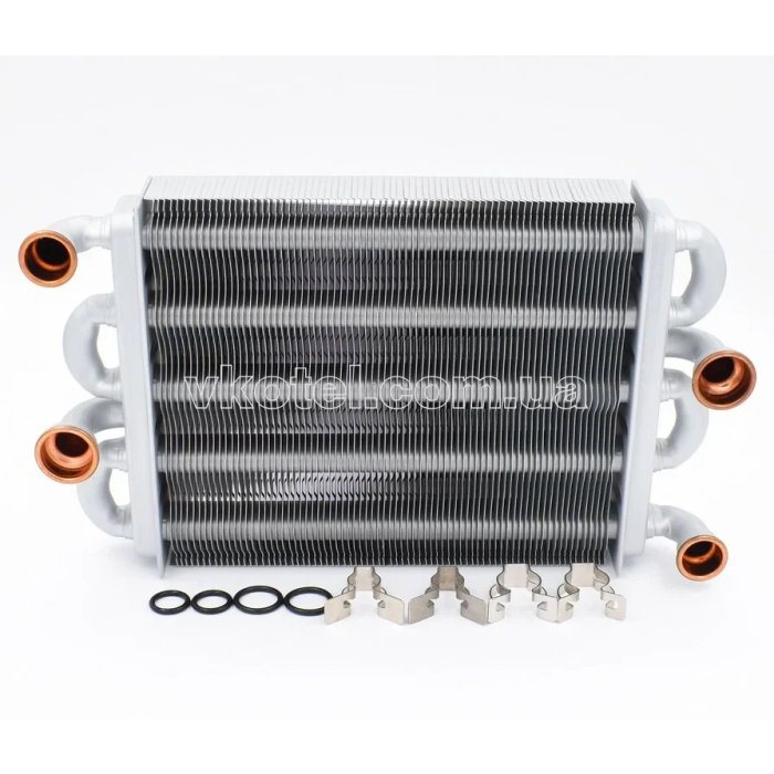 Теплообменник битермический для котла Ferroli DomiProject C24D, F24D, FerEasy C24D, F24D - 39841310, 39837660