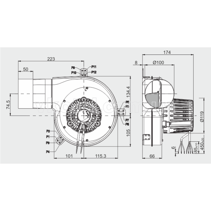 Вентилятор-димосос G2E-180-GV82