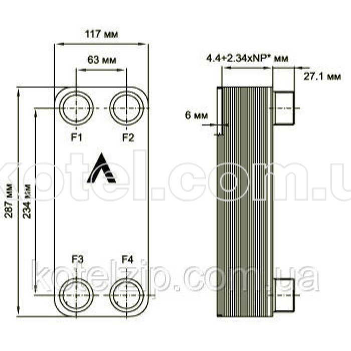 Пластинчатый теплообменник SWEP B12MTx30/1P-SC-S (4x1"&28U) до 65 бар