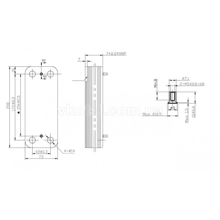 Теплообменник ГВС вторичный пластинчатый Westen/Baxi Pulsar d 24F  10 пластин Art. 5686660 ( old. 5653650)