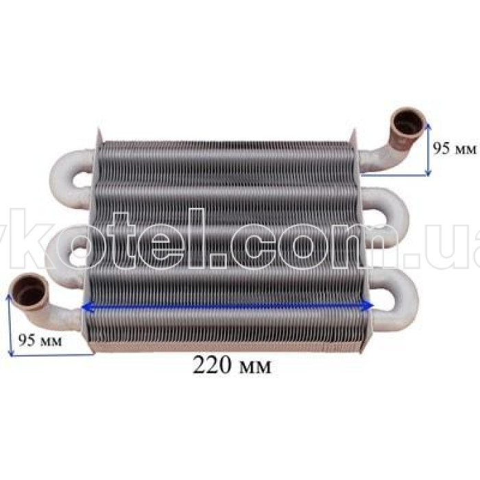 Теплообменник для газового котла Protherm Lynx, Jaguar, Demrad Atron 0020119766 до 2014 года