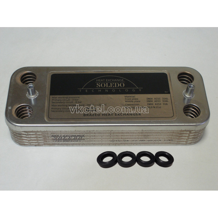 Теплообменник ГВС вторичный пластинчатый Biasi Nova Parva M 90, Delta, Inovia, Rinnova. 10 пл BI1181122