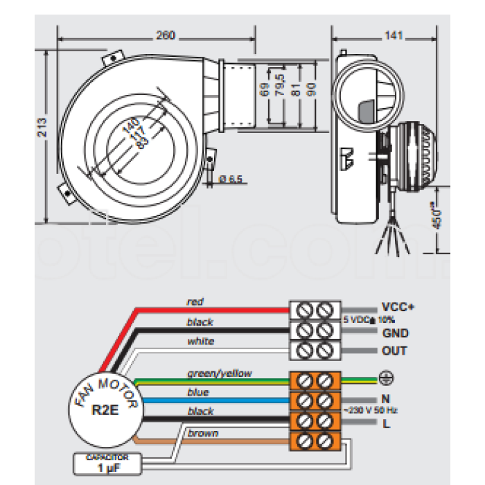 Вытяжной вентилятор дымомос WW 150 MplusM (чугун)