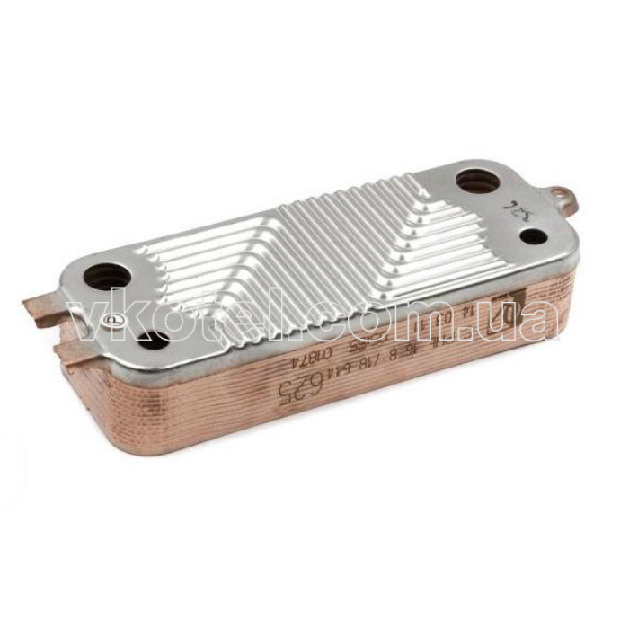 Теплообменник ГВС вторичный пластинчатый Junkers Bosch ZWC24/28-1. ART. 8716771039, 8716771987