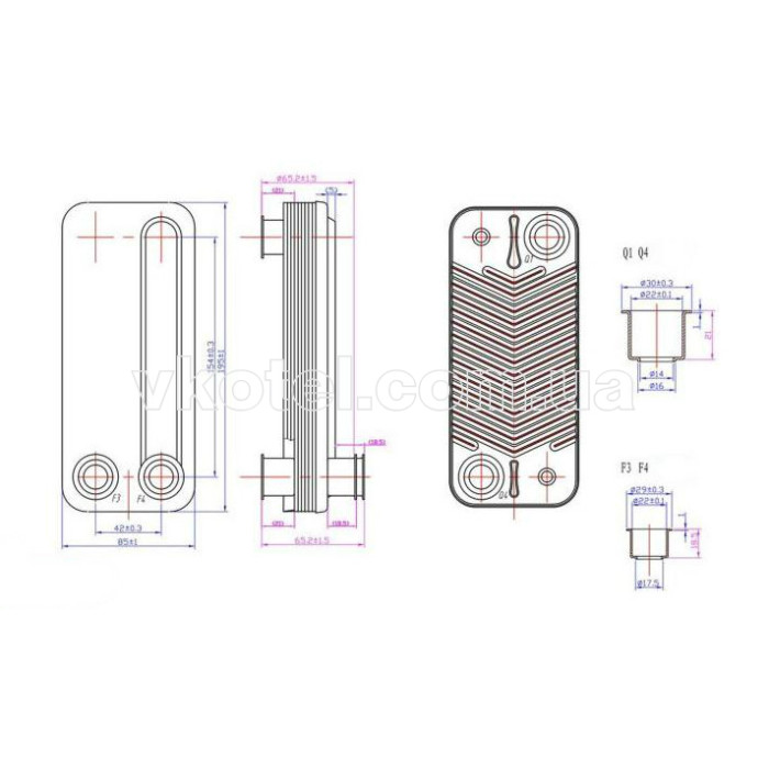 Теплообменник ГВС вторичный пластинчатый Navien Ace 24, Coaxial 24, Atmo 20-24  PAS201STS_001