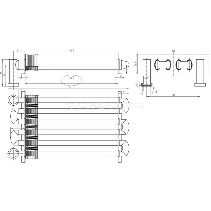 Теплообменник первичный для газового котла BIASI NOVA PARVA, PARVA CONTROL, Solar Art. BI1202101