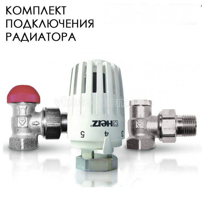 Комплект кранов с термостатической головкой HERZ Project (TS-90-V) угловой