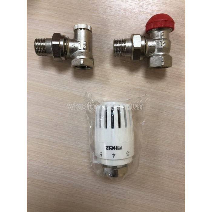 Комплект кранов с термостатической головкой HERZ Project (TS-90-V) угловой