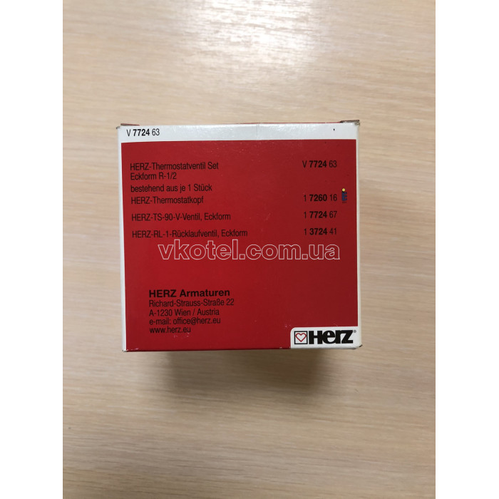 Комплект кранов с термостатической головкой HERZ Project (TS-90-V) угловой
