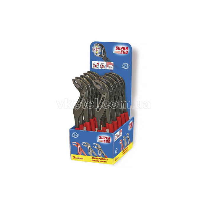 Переставные сантехнические клещи SUPER-EGO 528, 2" / 250 мм (рукоятки с пластиковым покрытием)