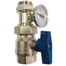 545020 Кран з термометром (синя ручка), Tervix