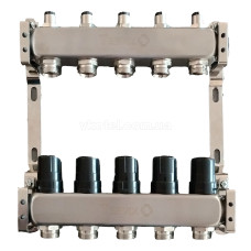 501010 Колектор теплої підлоги на 10 контурів, без витратомірів, нерж.сталь Tervix Pro Line