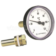 63997 термометр пластиковий BiTh 100/45 0-120С 1/2" акс.